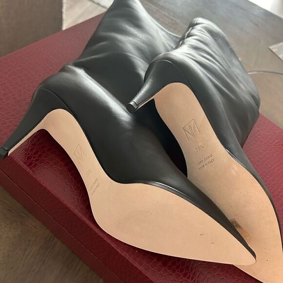 Tamara Mellon mid calf boots 75cm heel napa leather black 39.5 new never worn - Picture 2 of 4